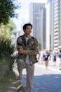 Smiling Man in Urban Street Setting