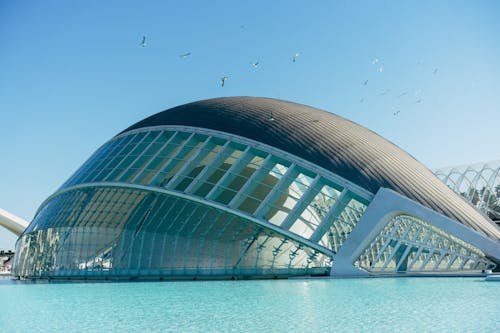 The Hemisferic At The City of Arts and Sciences In Spain Under Blue Sky