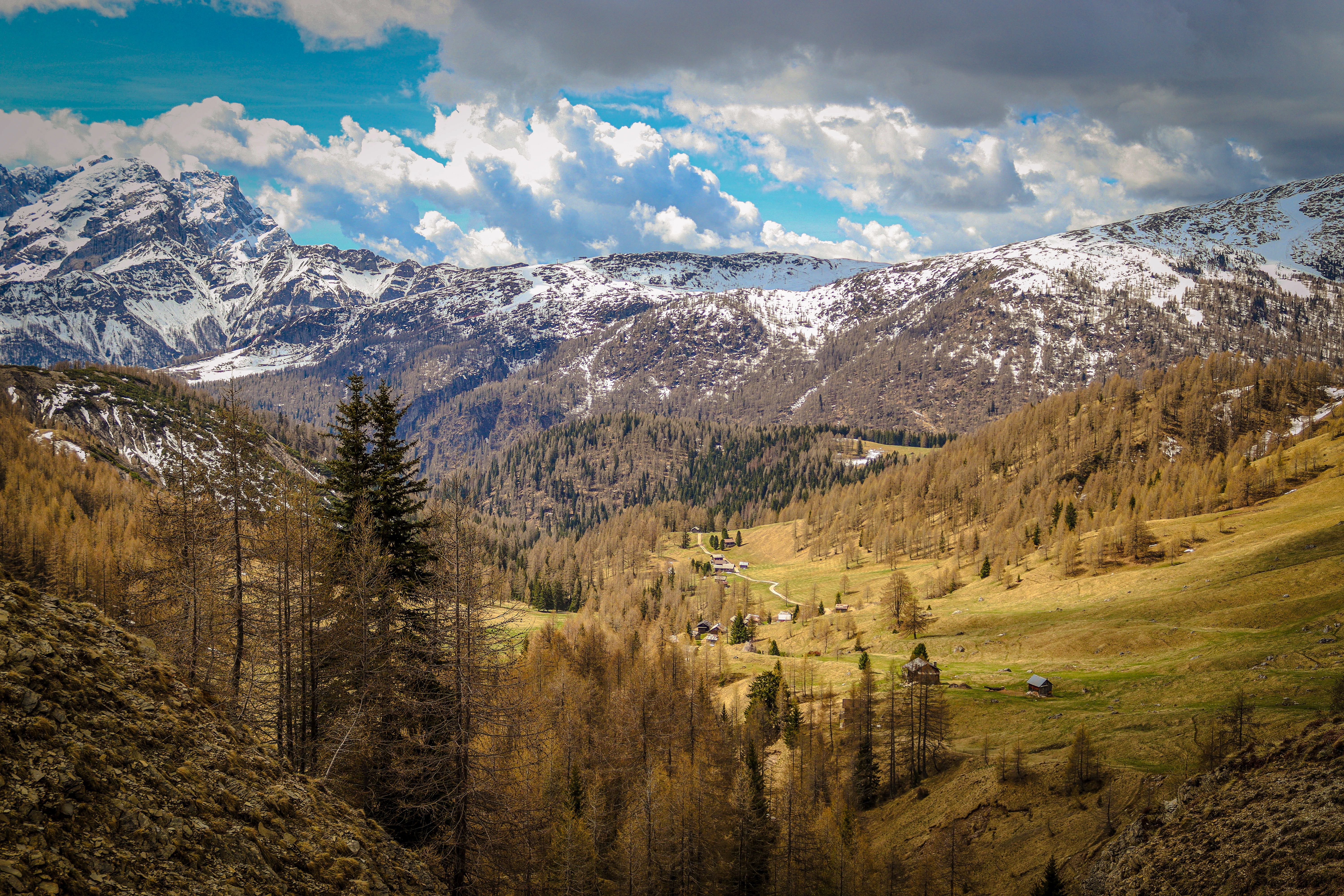 Panoramic View of Alpine Mountains in Spring · Free Stock Photo