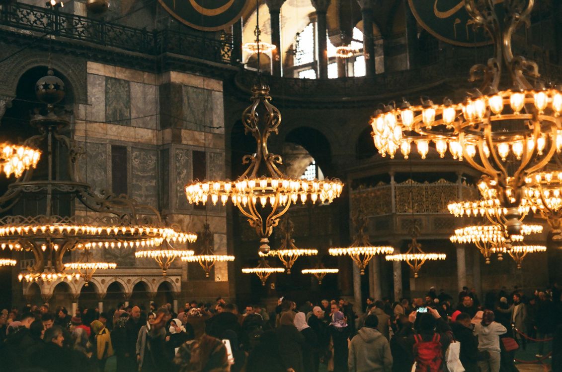 Mosque Party People Enjoying Interior of Historic Mosque · Free Stock Photo