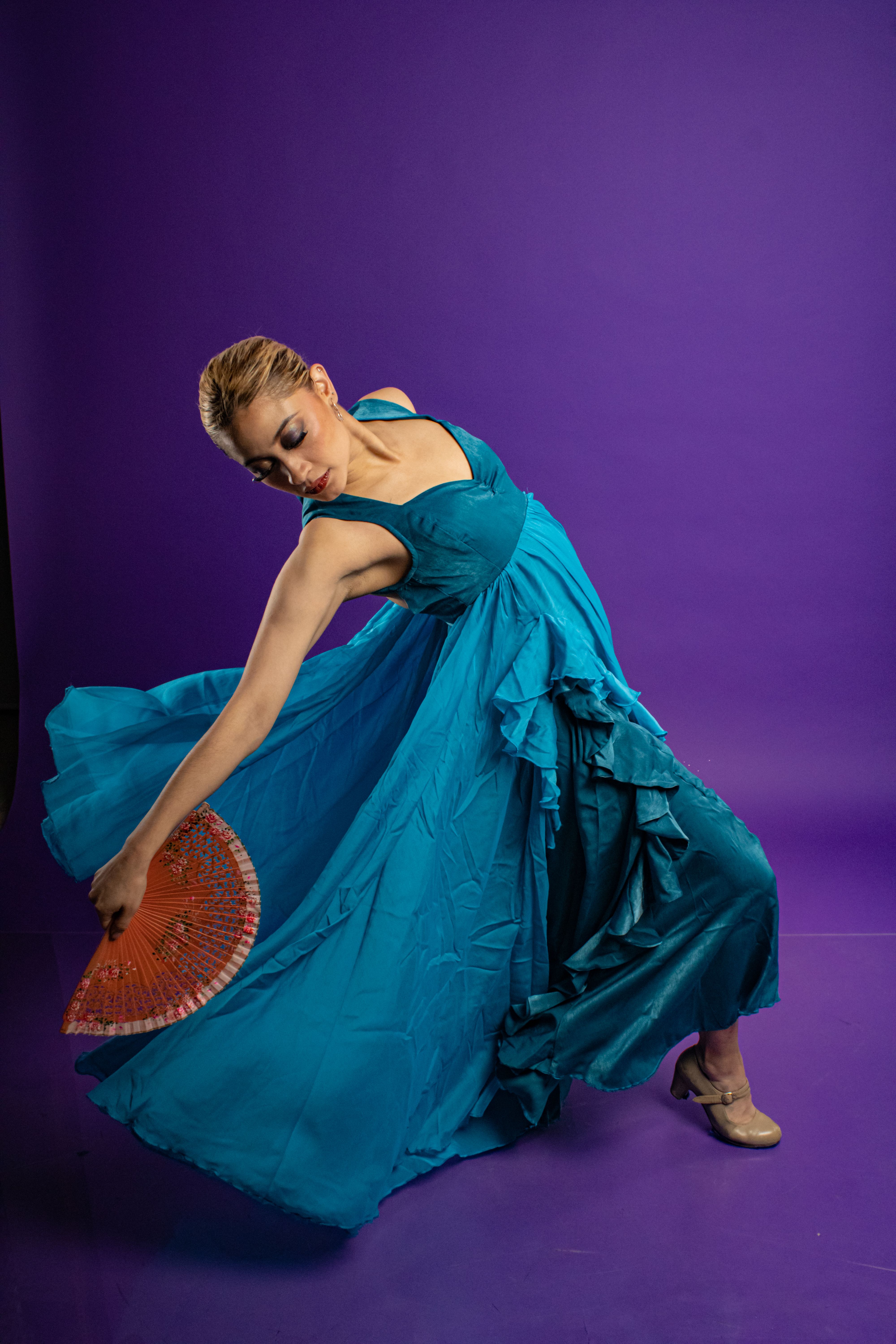 princess polly baby blue dress Flamenco dress with ruffles TEAL main image 0