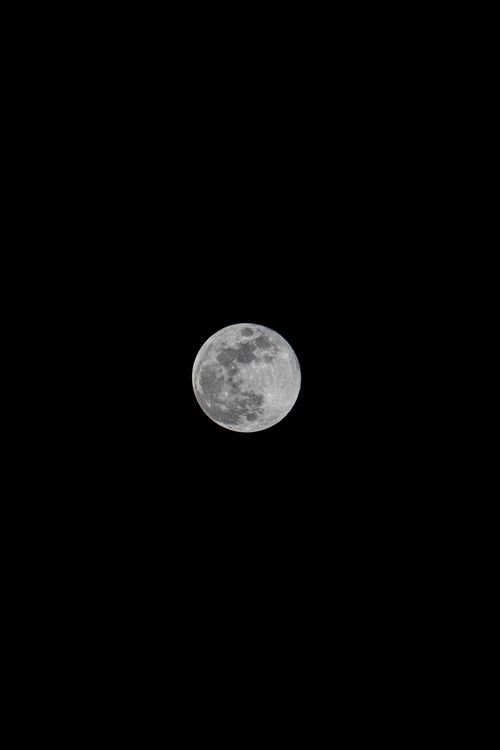 Free Full moon shining brightly in a dark night sky, captured with clear detail and contrast. Stock Photo
