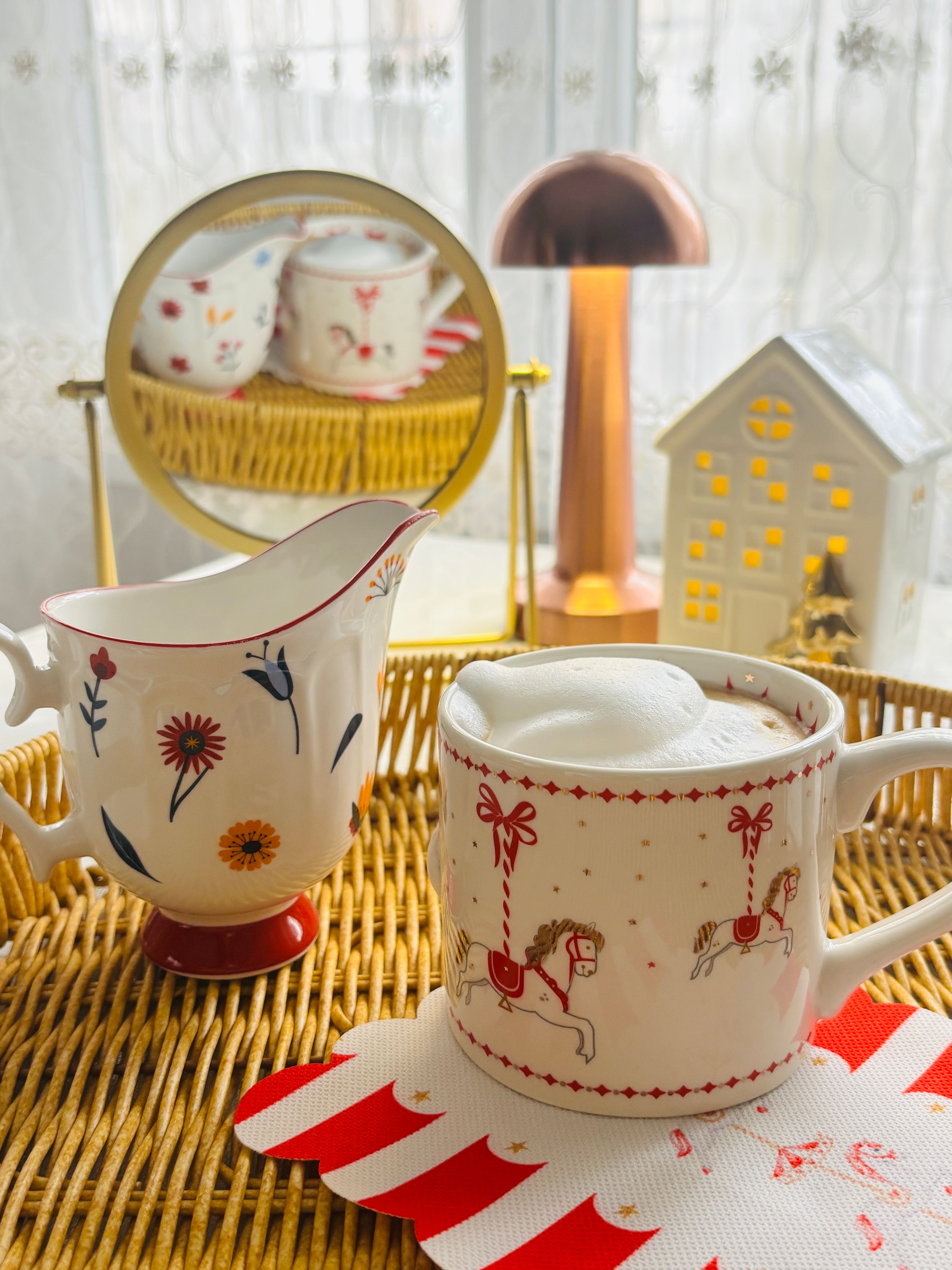 Charming Carousel Mug in a Holiday Setting · Free Stock Photo