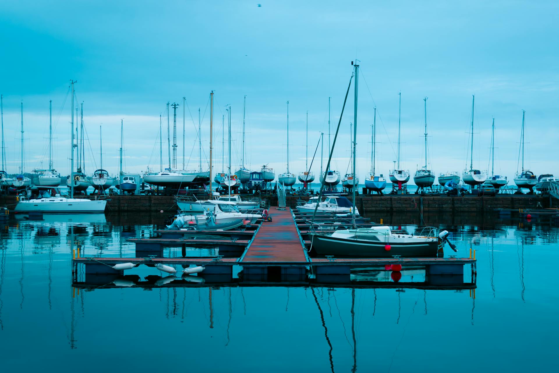 Photo of sailing boats in port in Scotland