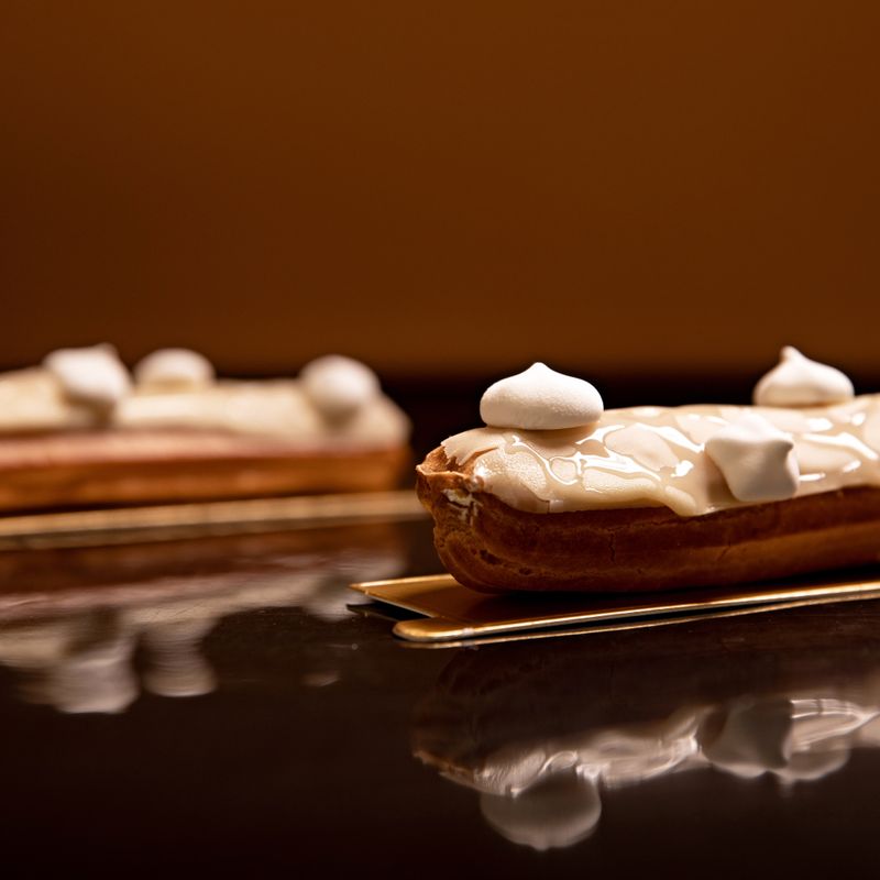 Miso Caramel Tahini Eclairs