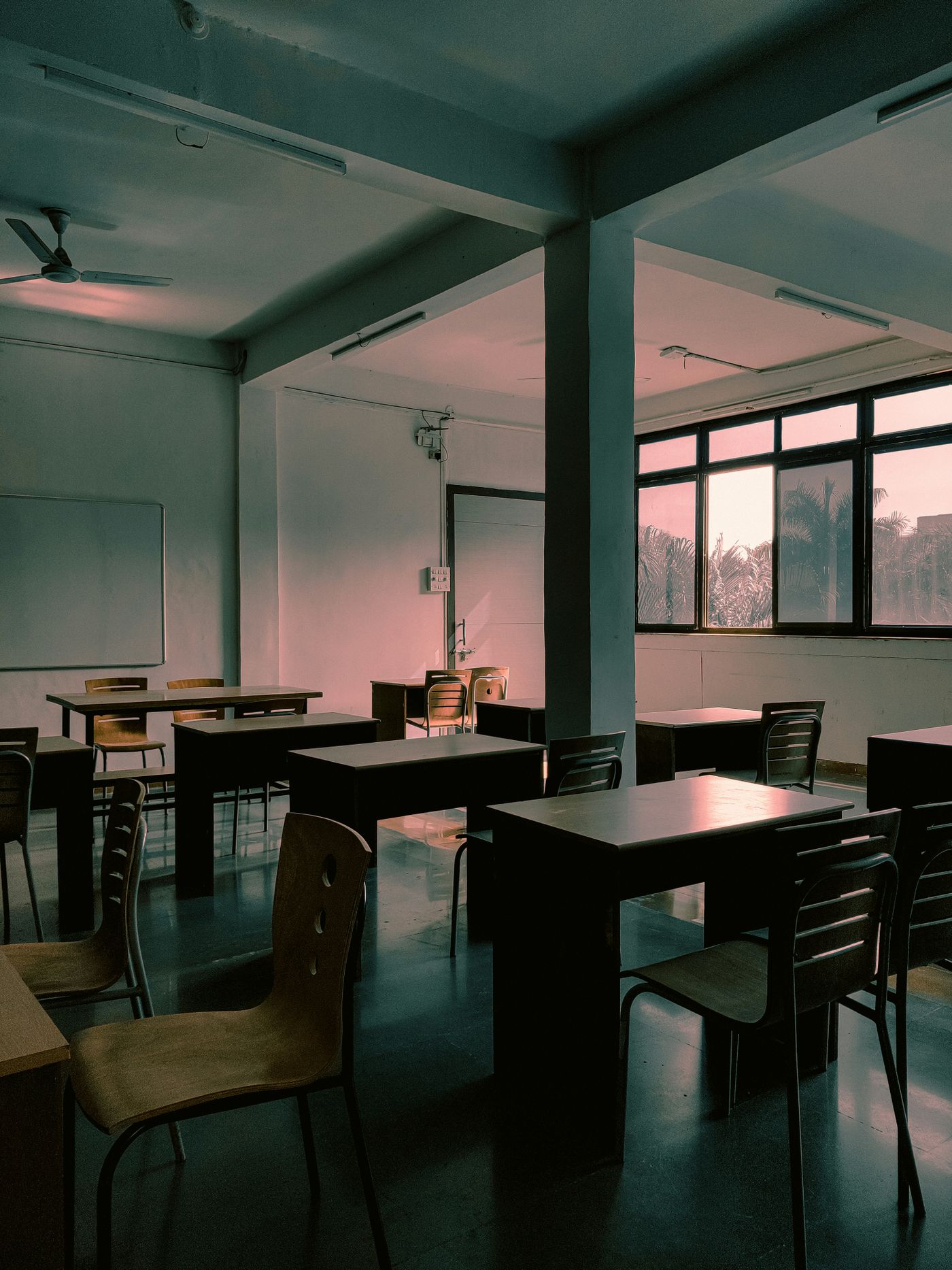 A quiet classroom at Sainik School Sikar