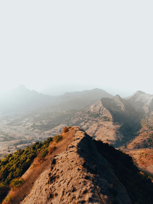 Free Stunning view of Indian mountain range with clear sky and vibrant landscape colors. Stock Photo