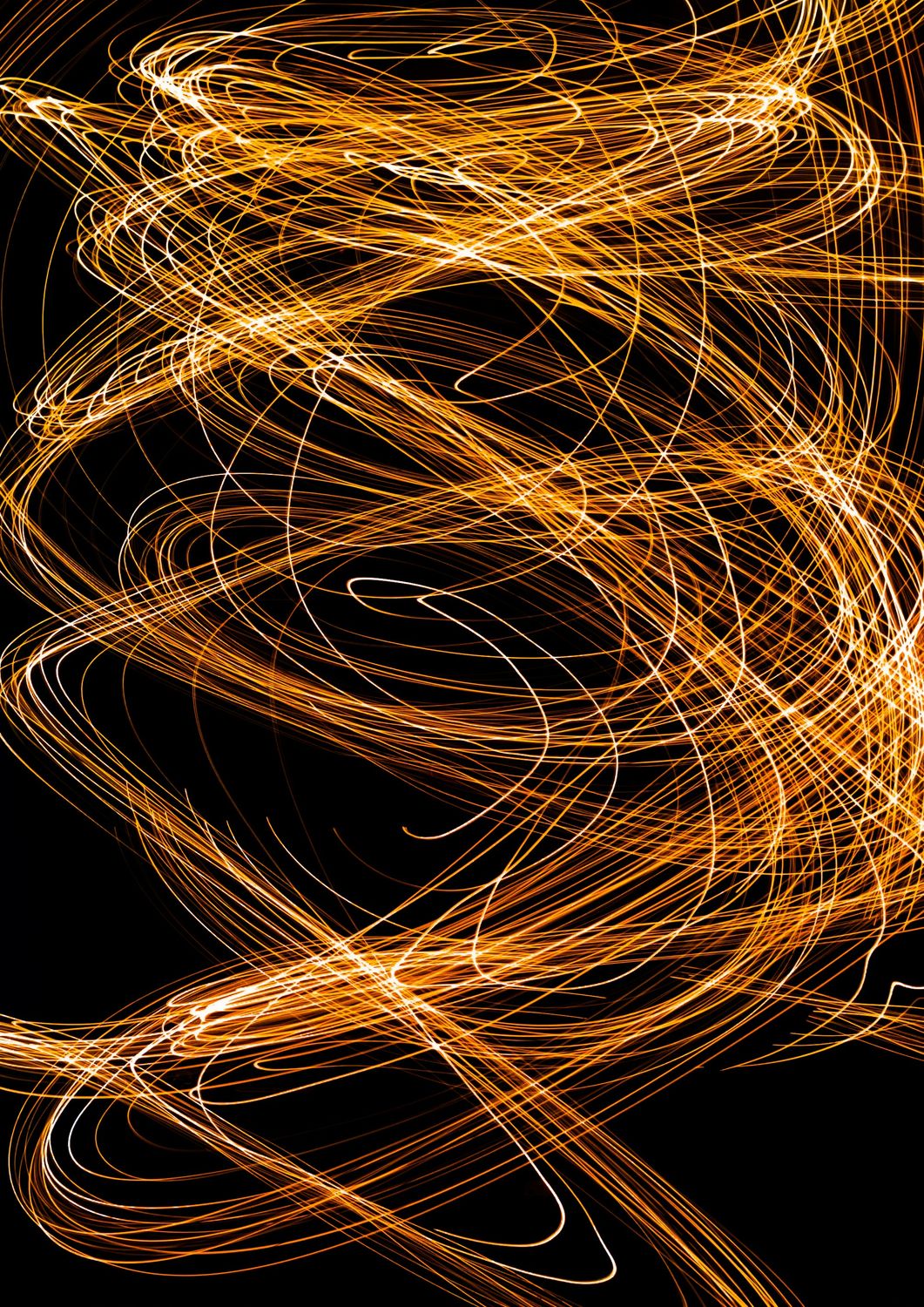 Dynamic Golden Light Trails on Black Background · Free Stock Photo