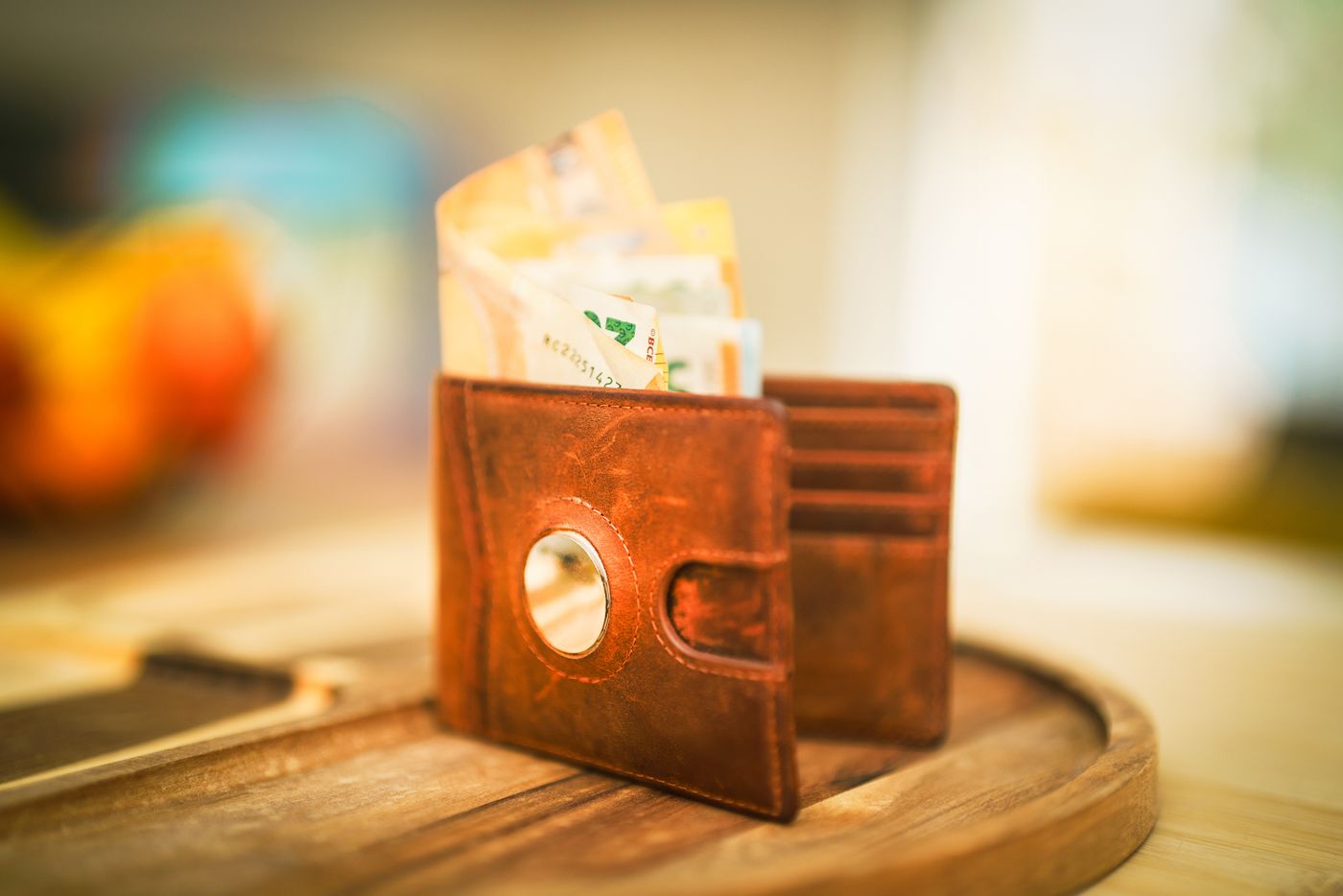 Leather wallet lifestyle photography