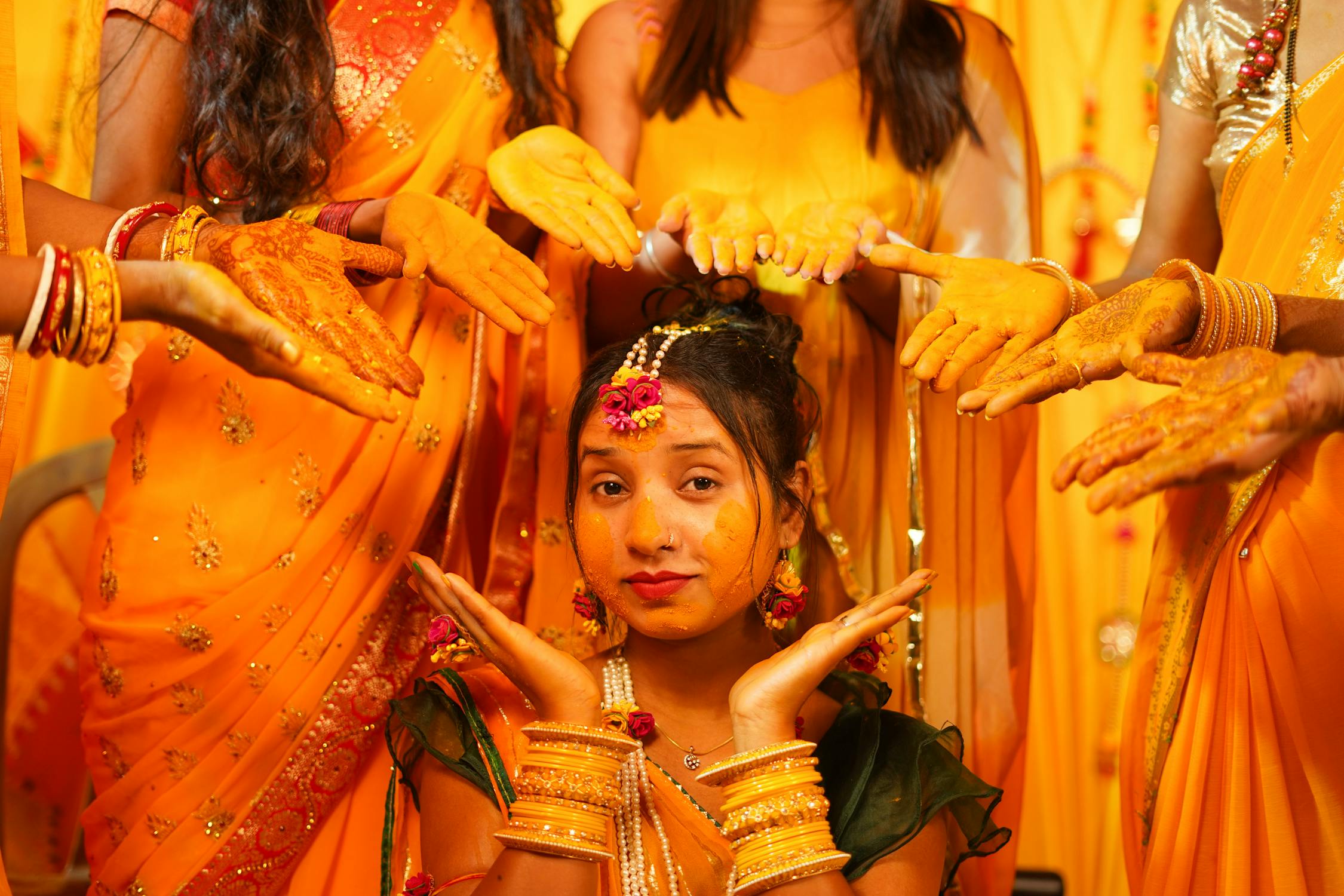 Best Destination Wedding Resorts In Dandeli 5 free photo of vibrant indian haldi ceremony portrait