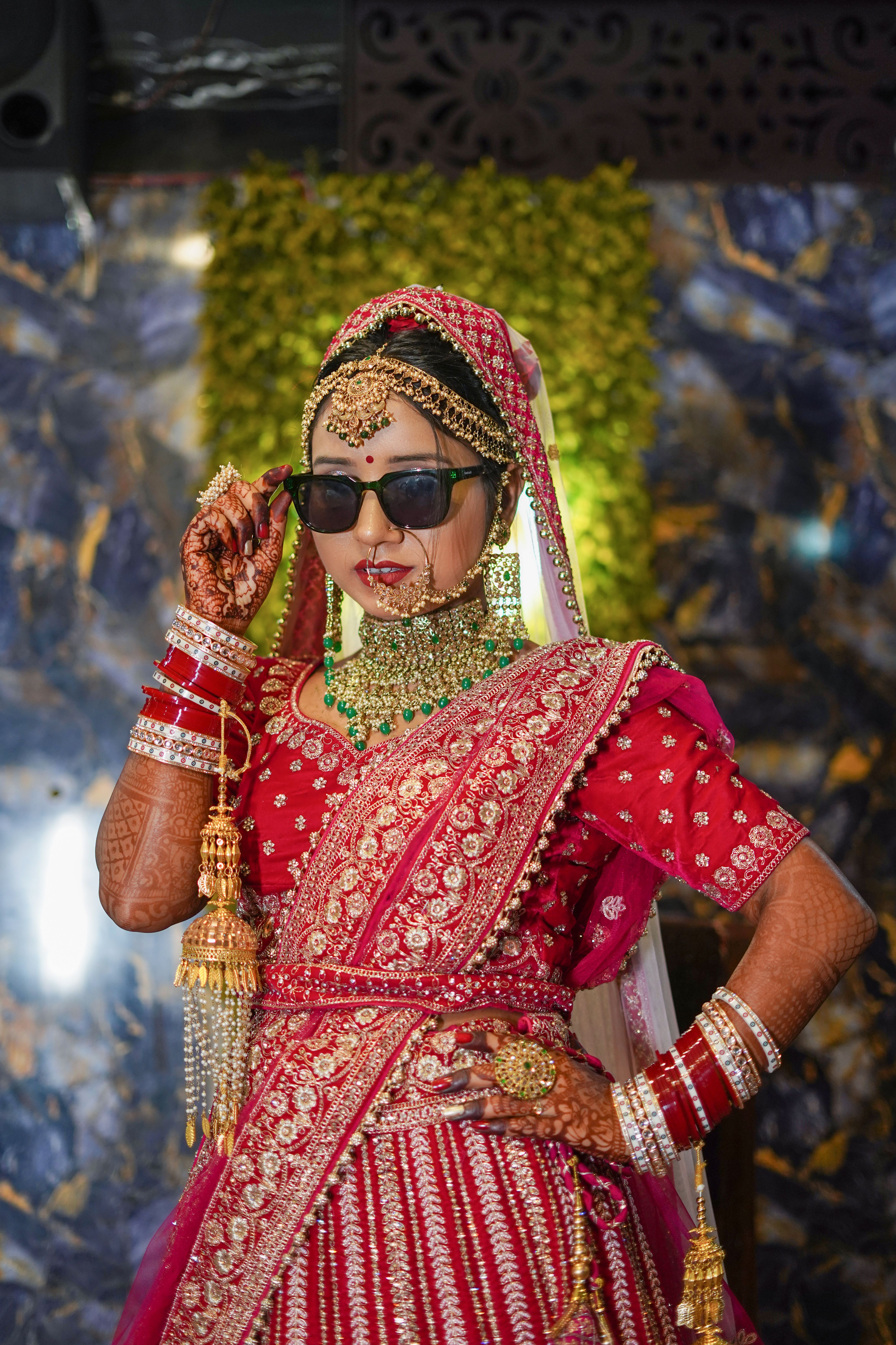 Stylish Indian Bride in Traditional Attire · Free Stock Photo
