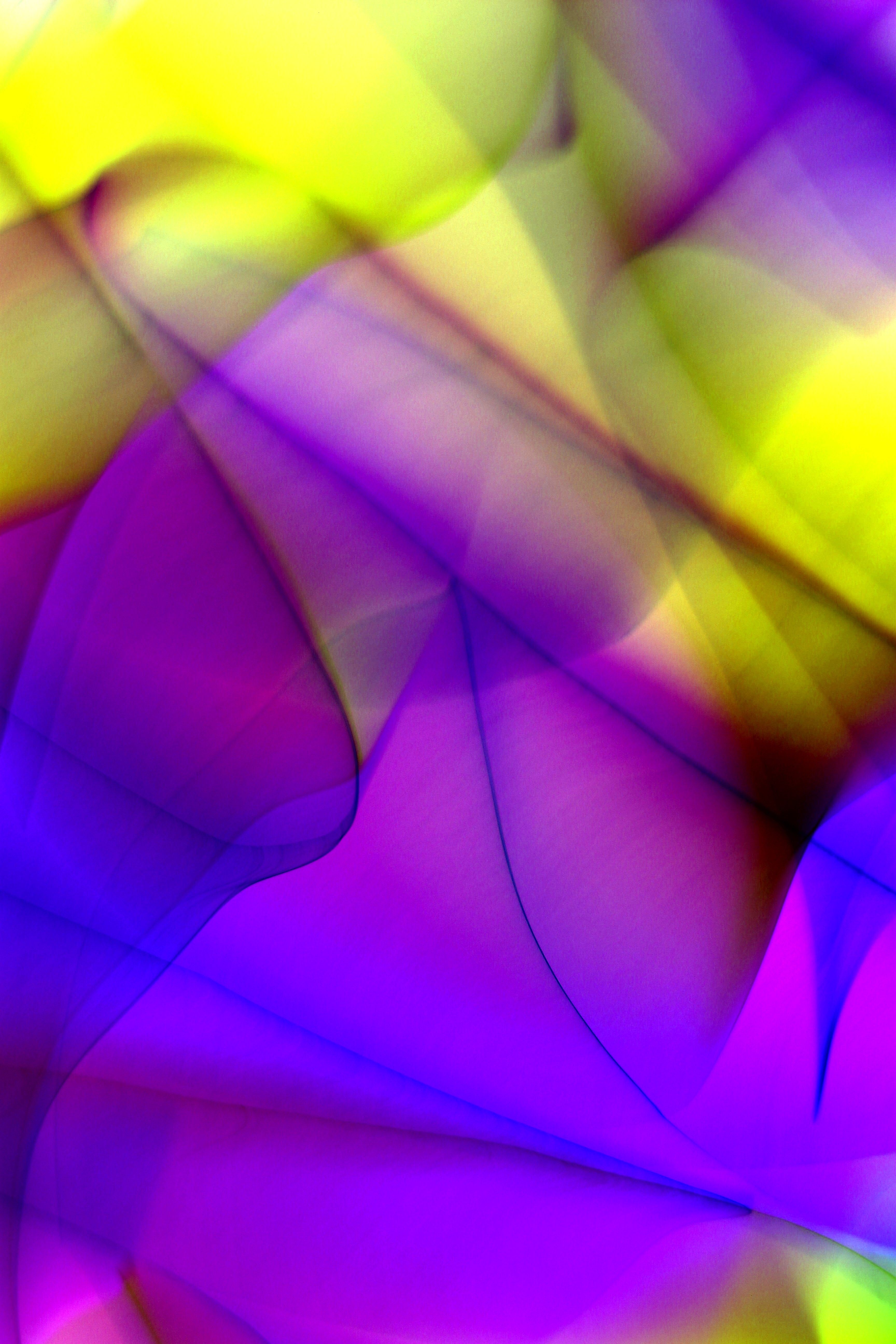 Colorful abstract light painting with vivid yellow and purple hues.
