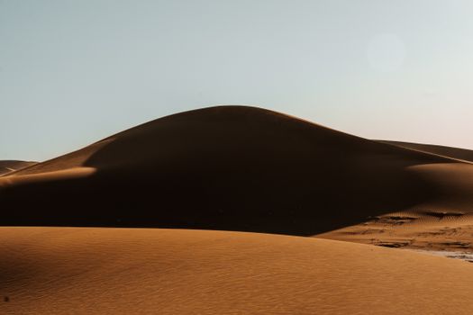 Dune sandboarding morning — Sahara — Erg Chebbi
