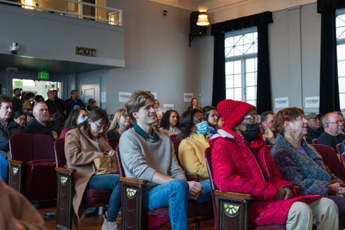 Residents at a community meeting