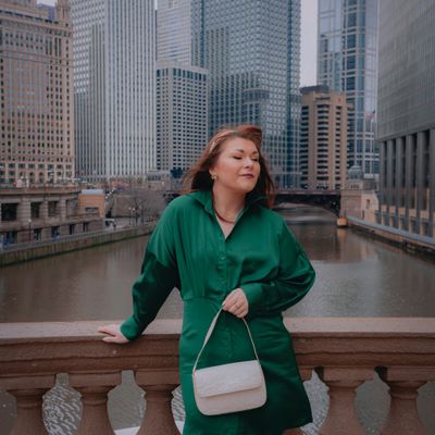 Green Long-Sleeve Midi Dress