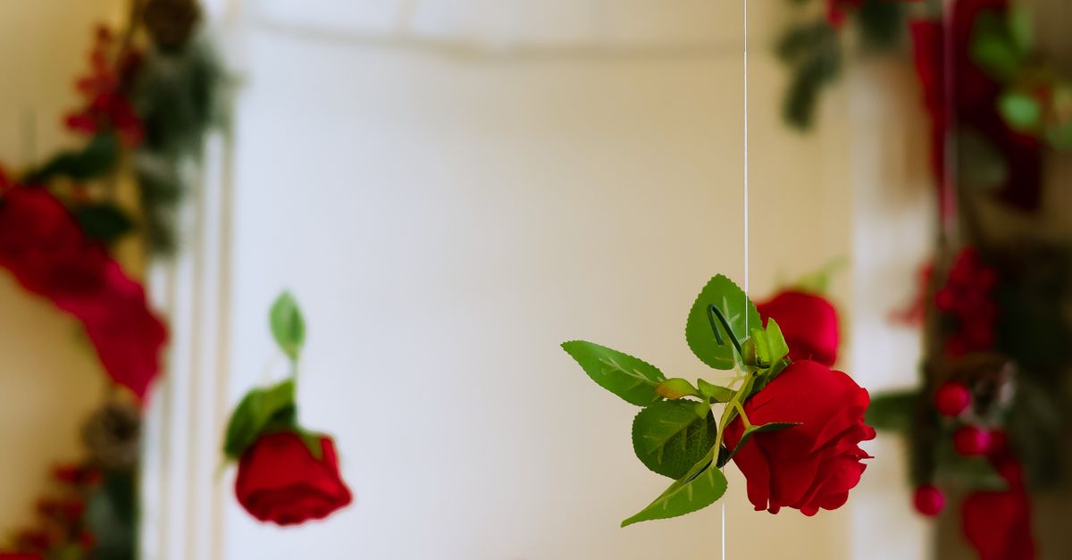 Hanging Red Roses with Elegant Romantic Decor · Free Stock Photo