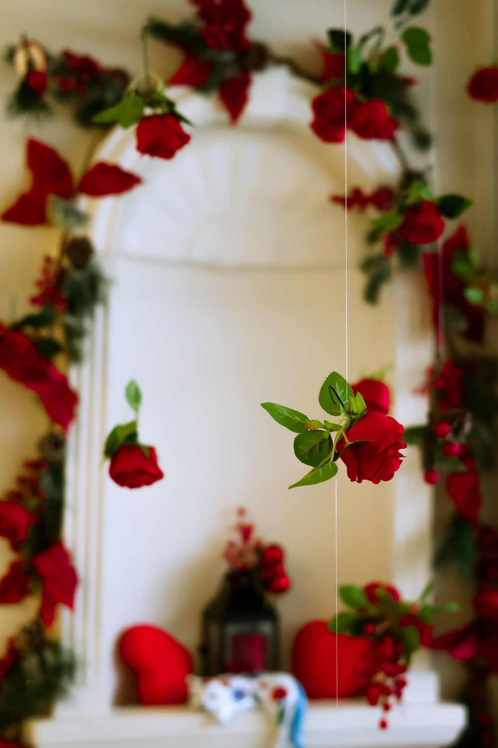 Hanging Red Roses with Elegant Romantic Decor · Free Stock Photo