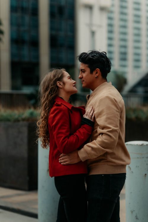 Free A loving couple shares a tender moment outdoors in Buenos Aires, Argentina. Stock Photo