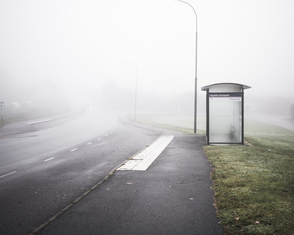 Free Empty Road With Fog Stock Photo