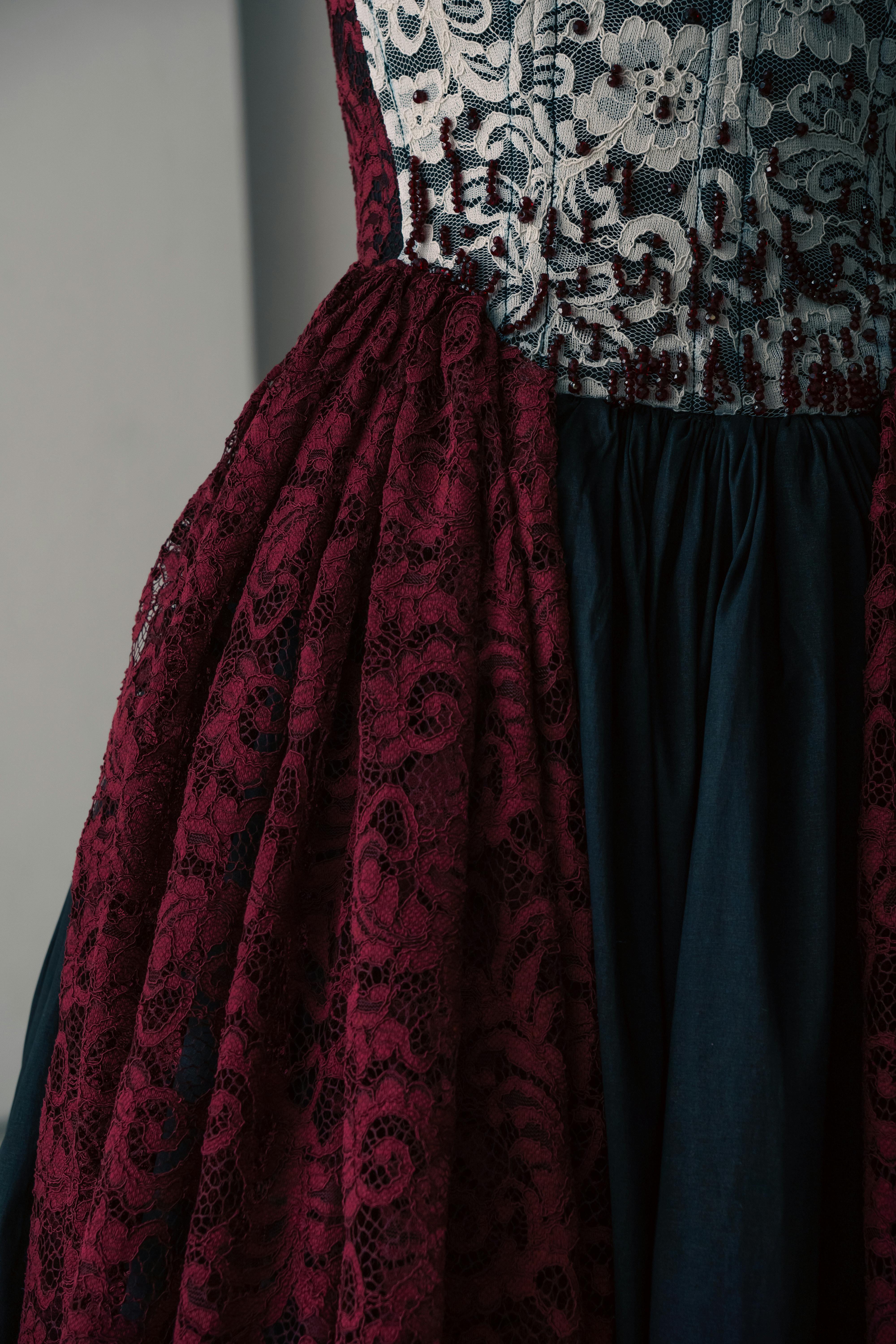 elegant vintage lace dress close up detail