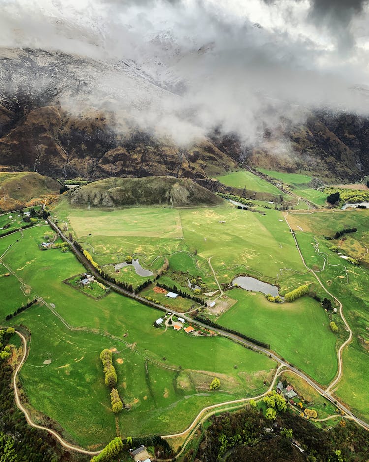 Bird's Eye View Of Cropland During Daytime