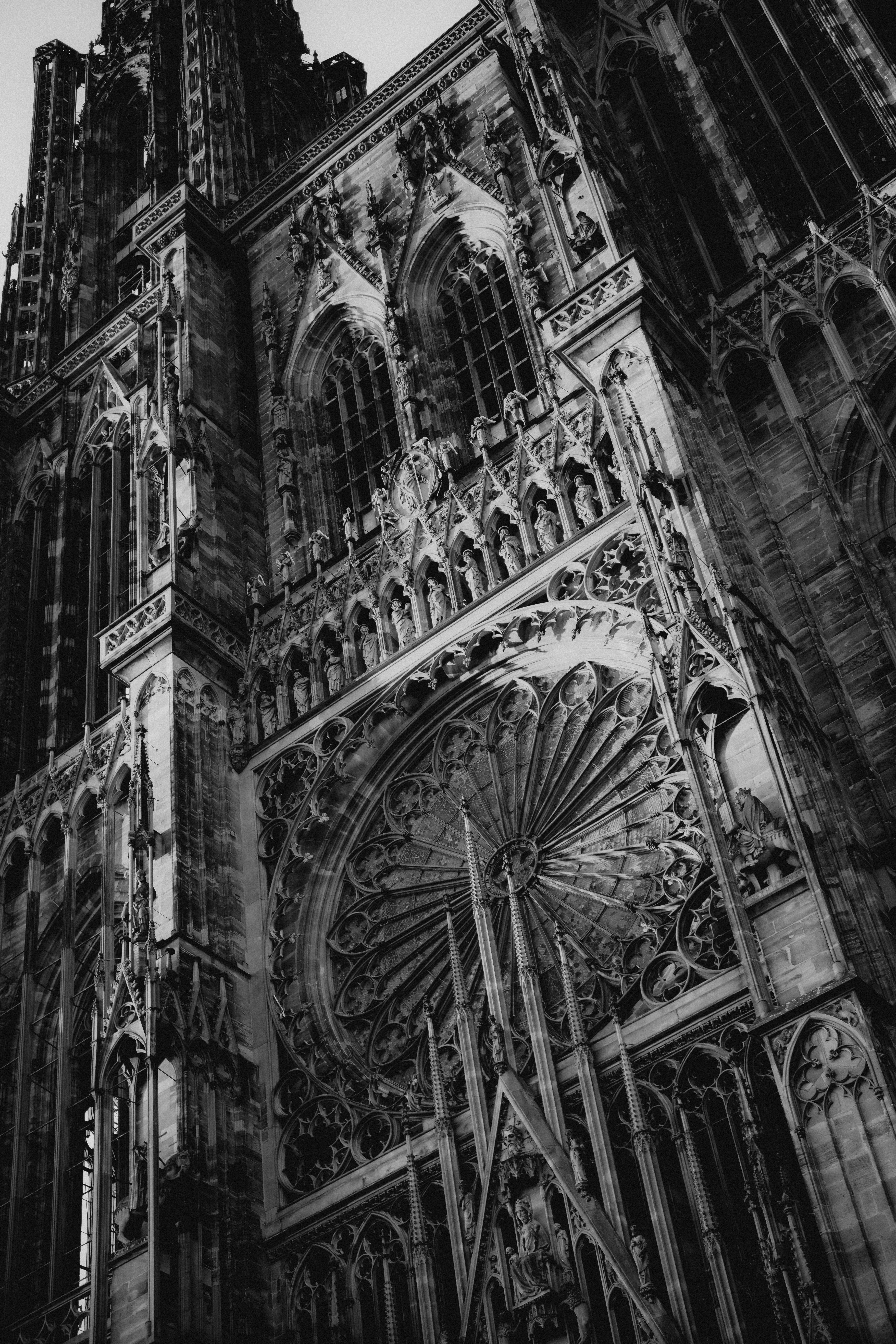 Gothic Cathedral Architecture in Black and White · Free Stock Photo