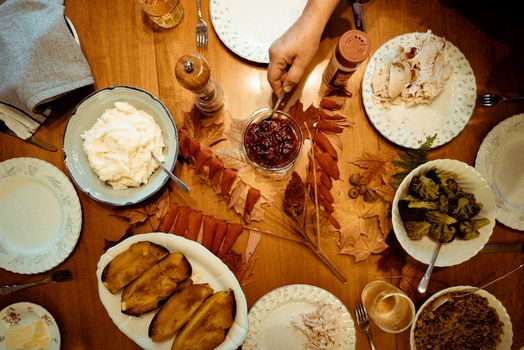 Dressing Potatoes Turkey With Gravy