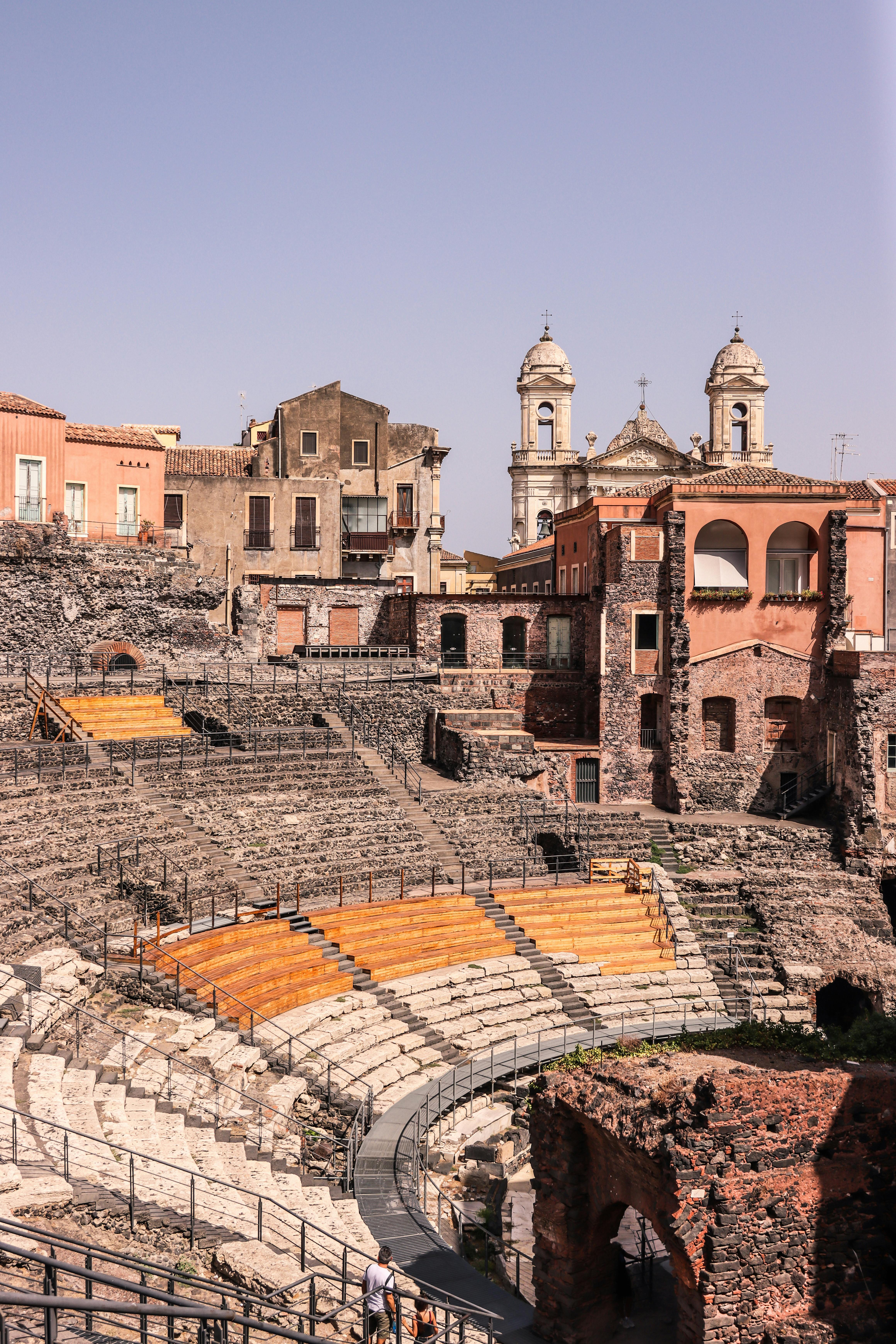 Ancient Roman Theatre in Catania, Sicily · Free Stock Photo, image size:4640x6960