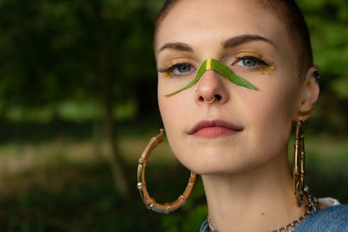 Woman with Leaf on her Nose
