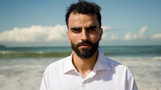 Portrait of a Man by the Ocean in Morocco