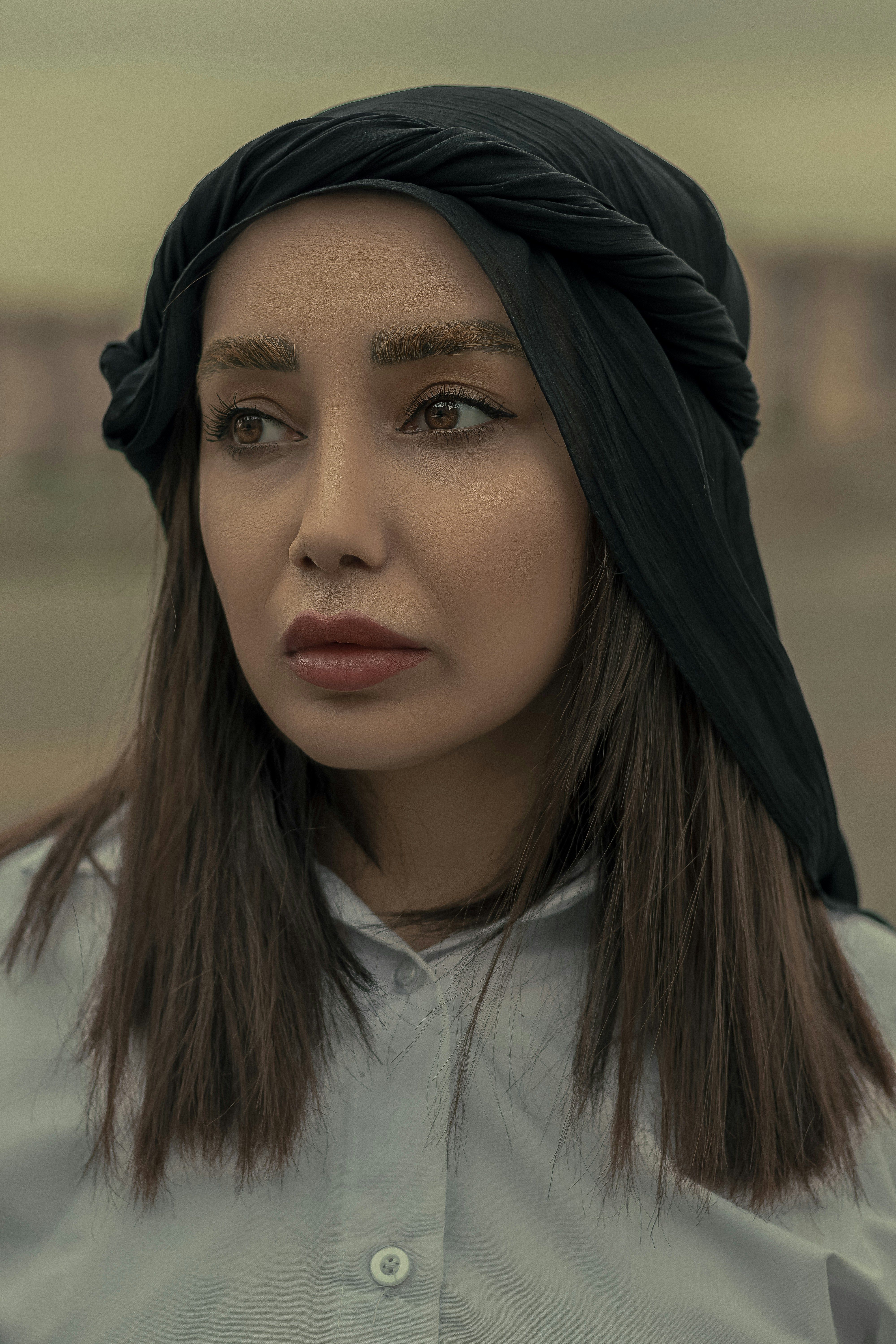 Portrait of Woman in Traditional Headscarf Outdoors · Free Stock Photo