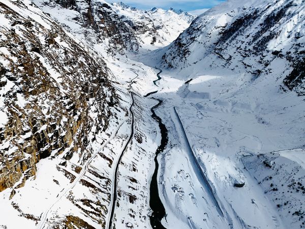 Snowy Himalayan mountains Himachal Pradesh