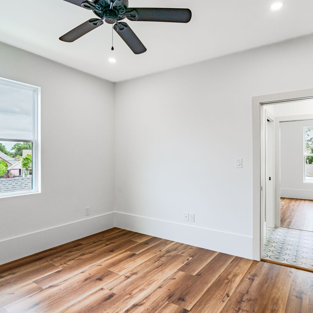 Masonry and Render Painting in Longlands — dust sheets down and the room fully protected
