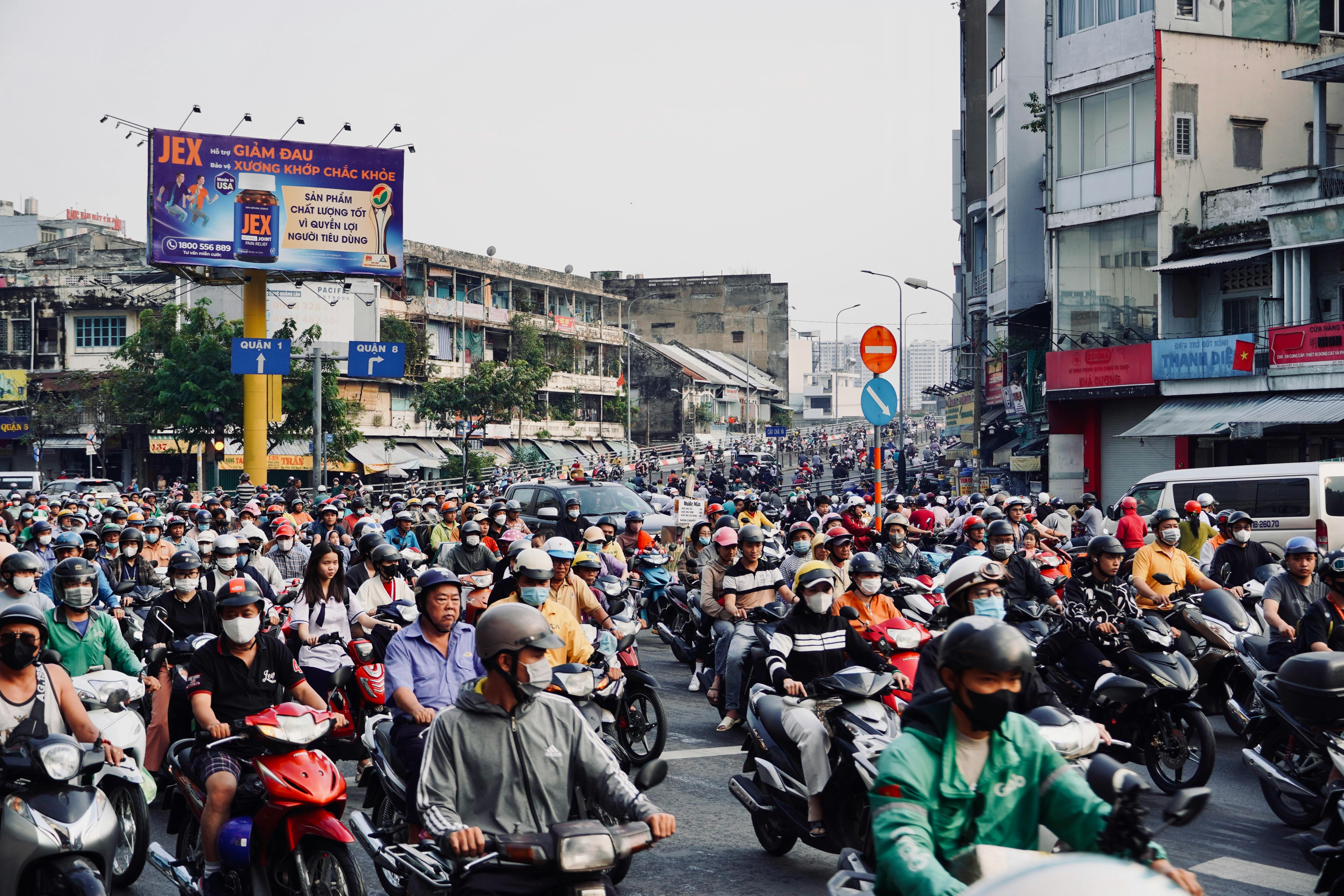 Bustling City Traffic Jam