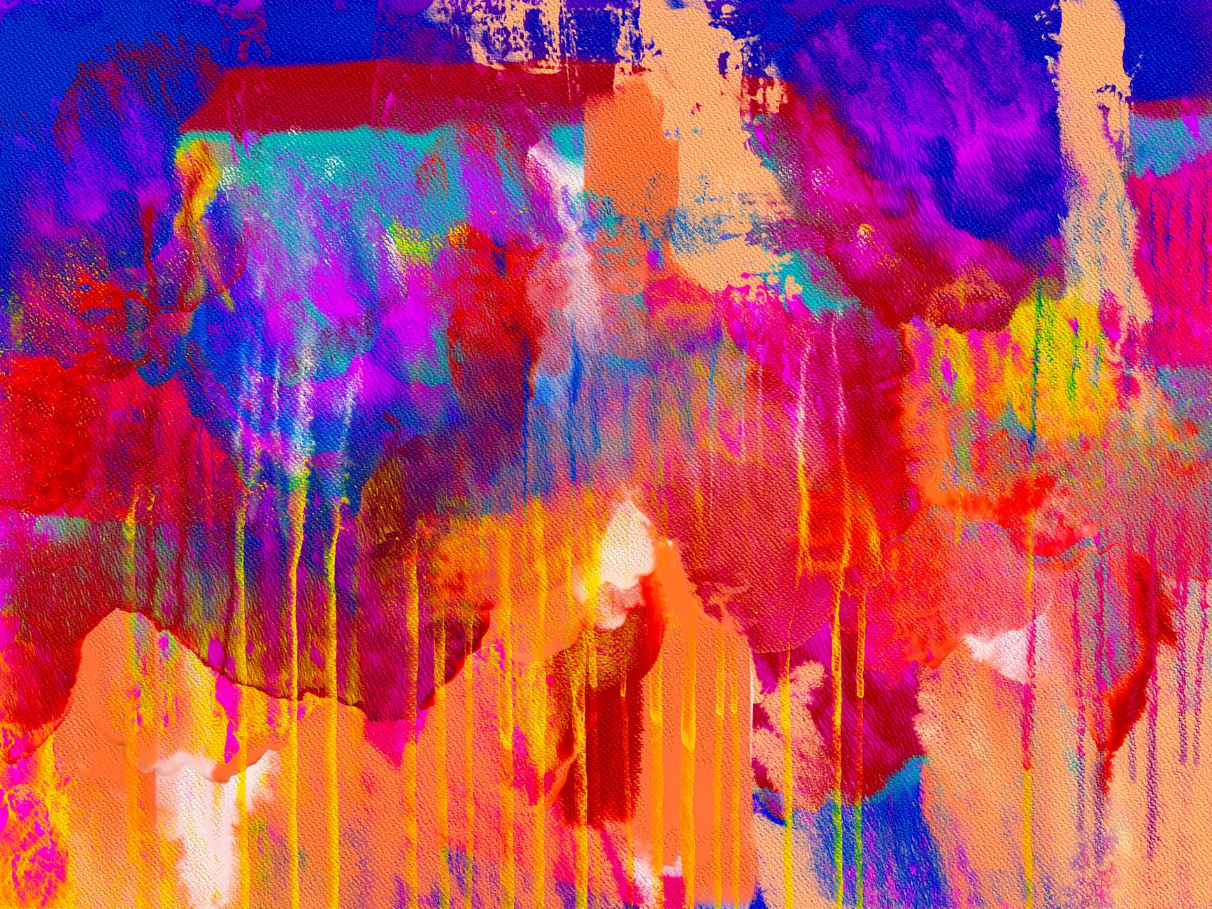 Colorful abstract art with vivid hues and dynamic texture, showcasing modern expressionism.