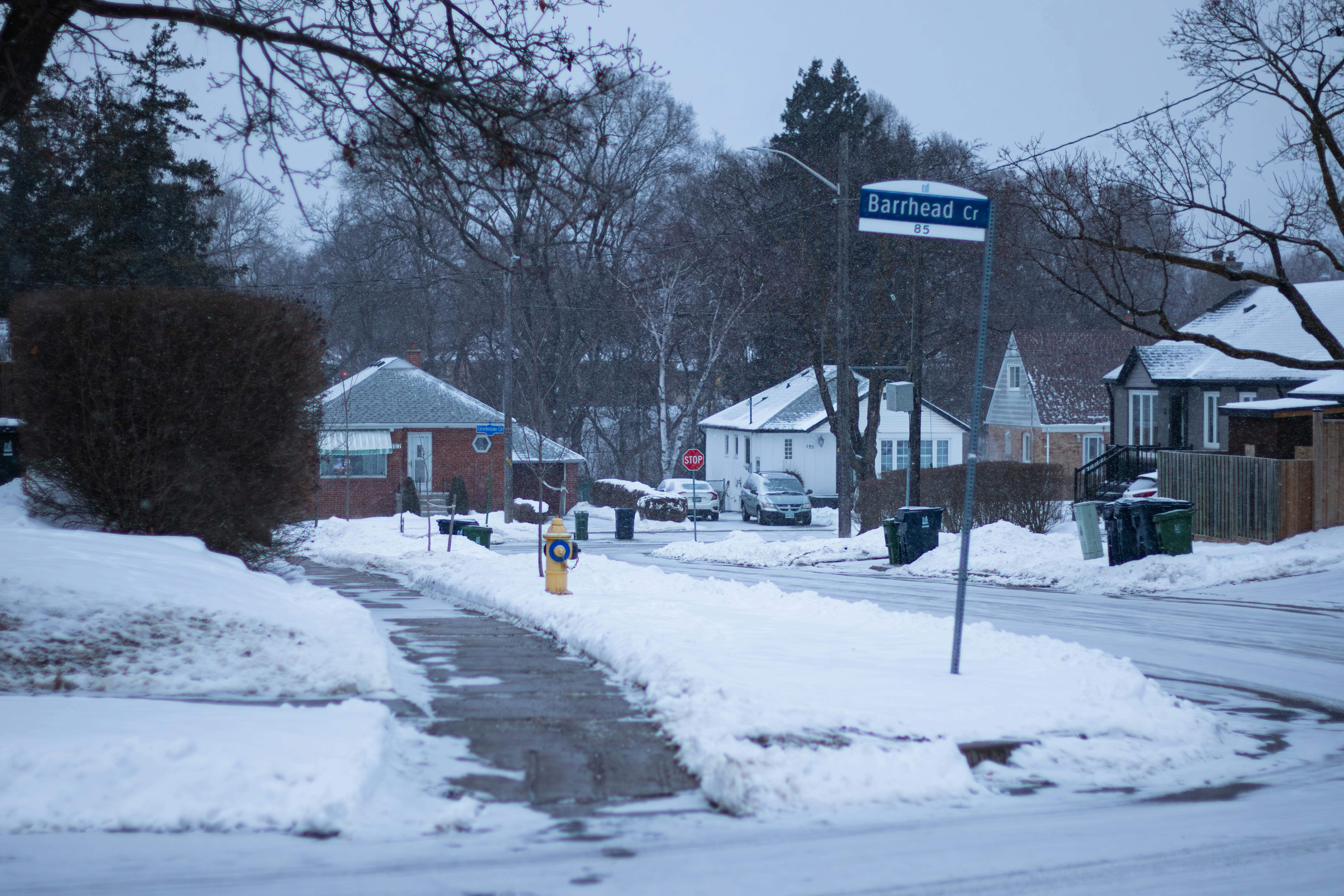 Snowy Toronto ontario houses