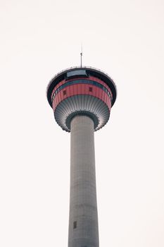 Minimalist view of Calgary Tower, a landmark in Calgary, Alberta, Canada.