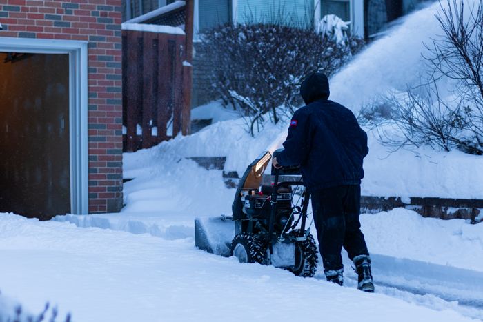 Winter snow removal, Toronto suburb driveway