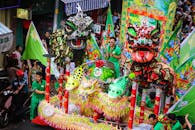 Vibrant Vietnamese Lion Dance Parade Celebration
