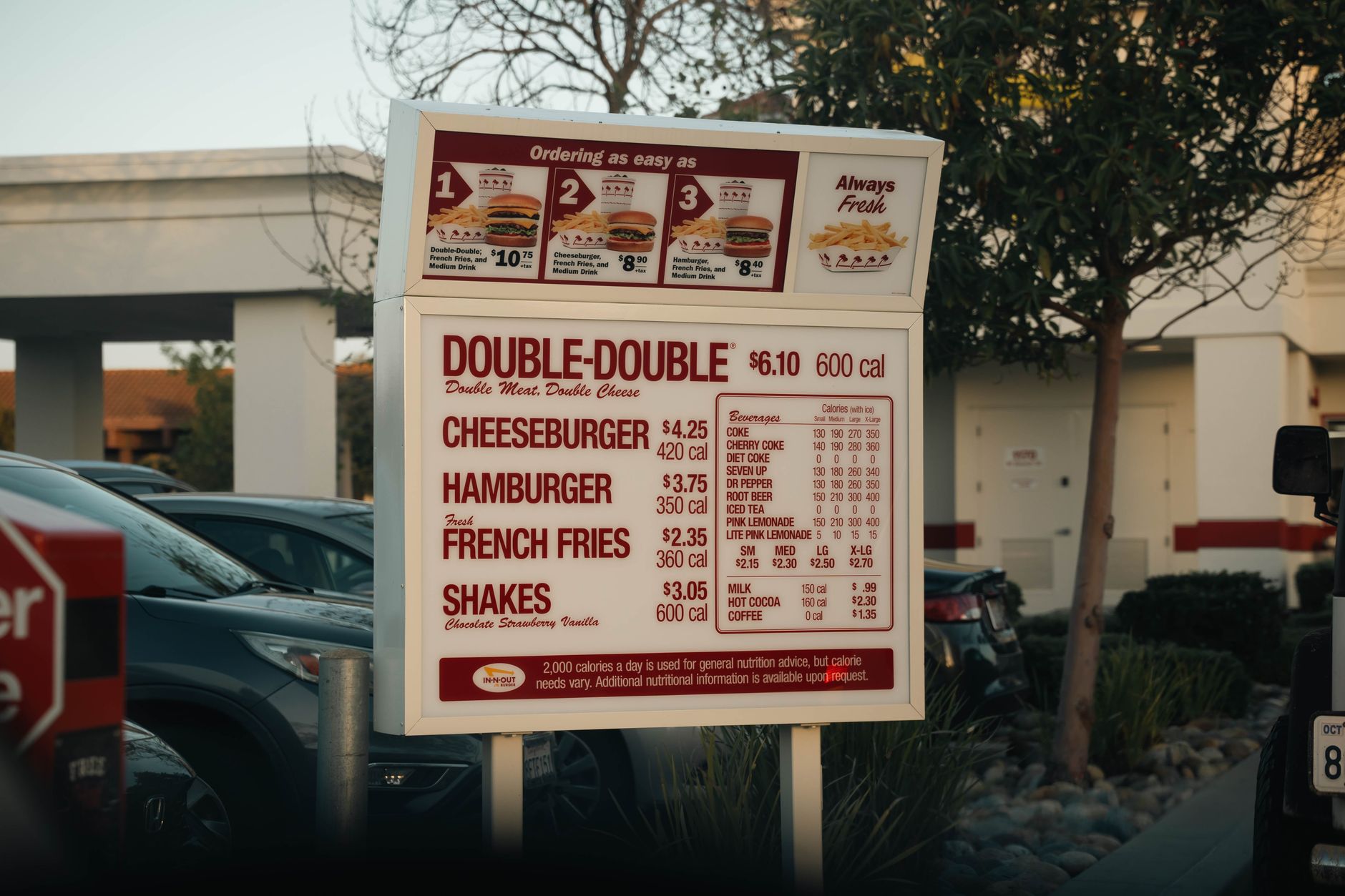 Person choosing between two fast-food order options