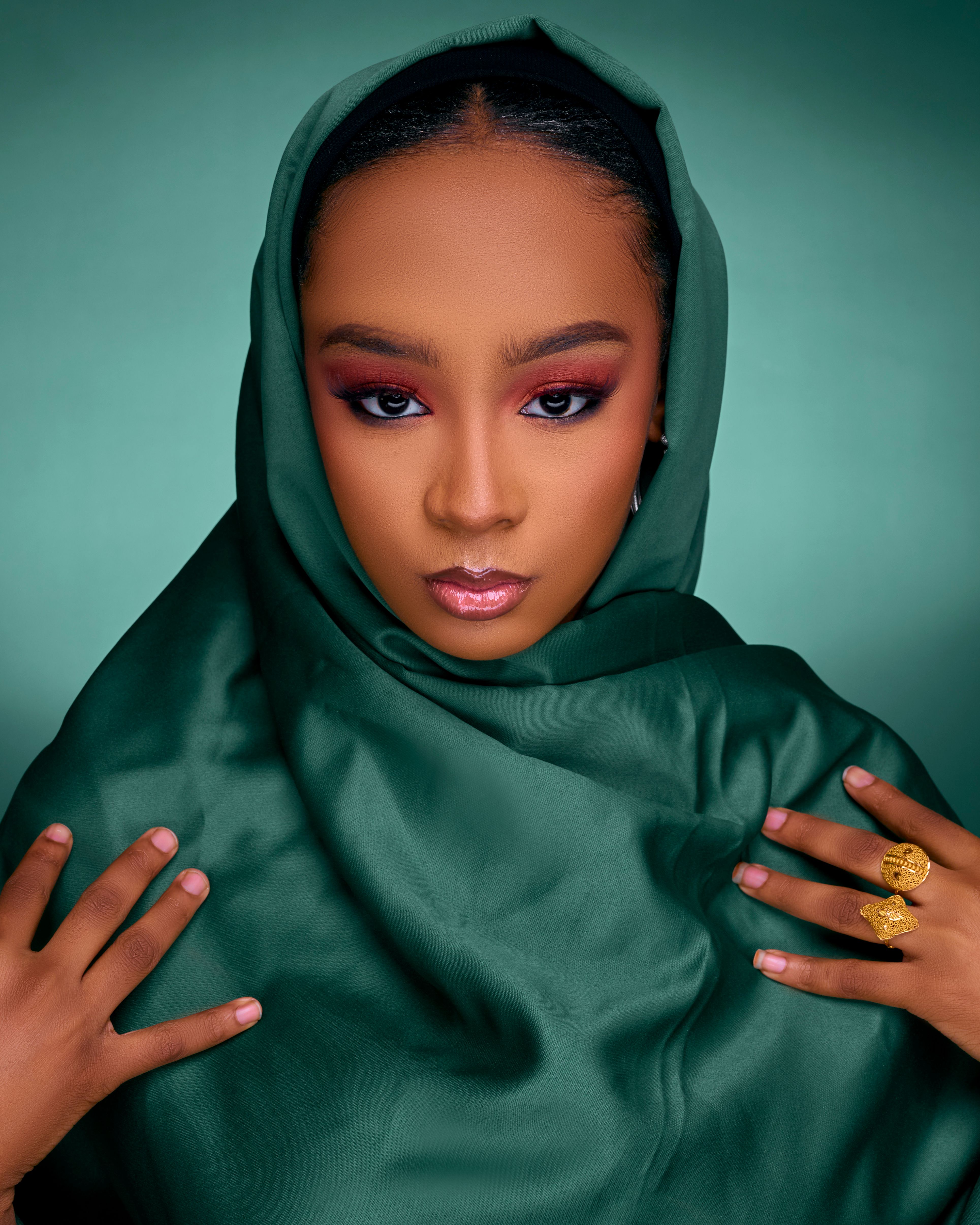 Elegant Portrait of Woman in Green Hijab · Free Stock Photo