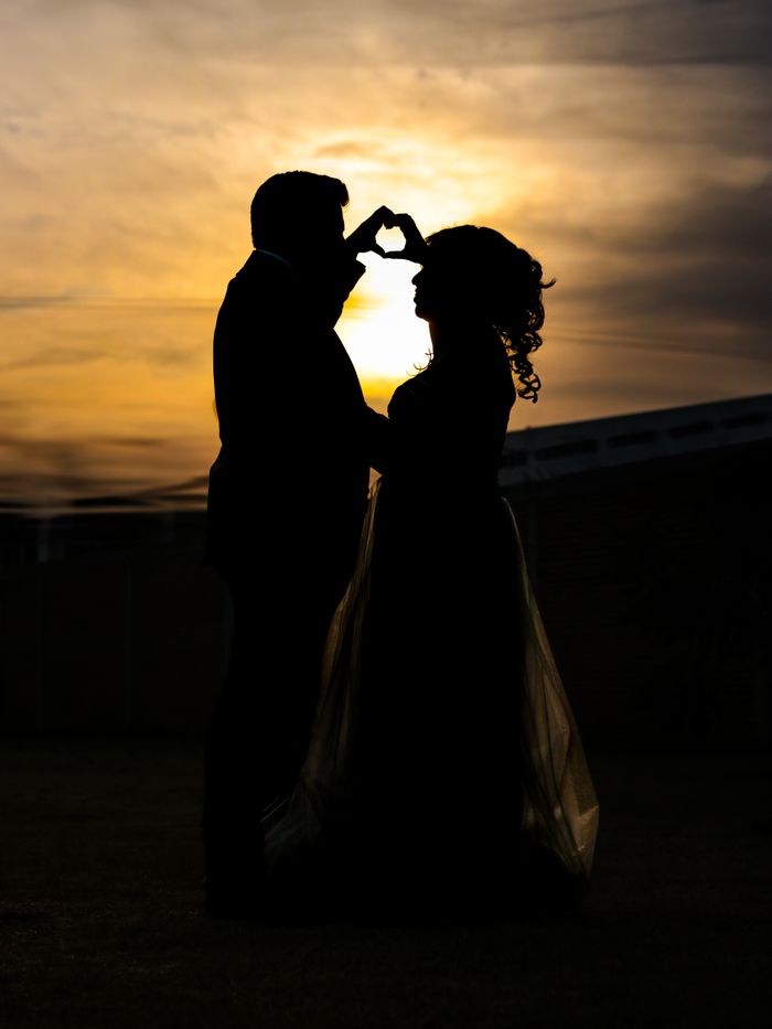 Silhouette de couple, ambiance mariage