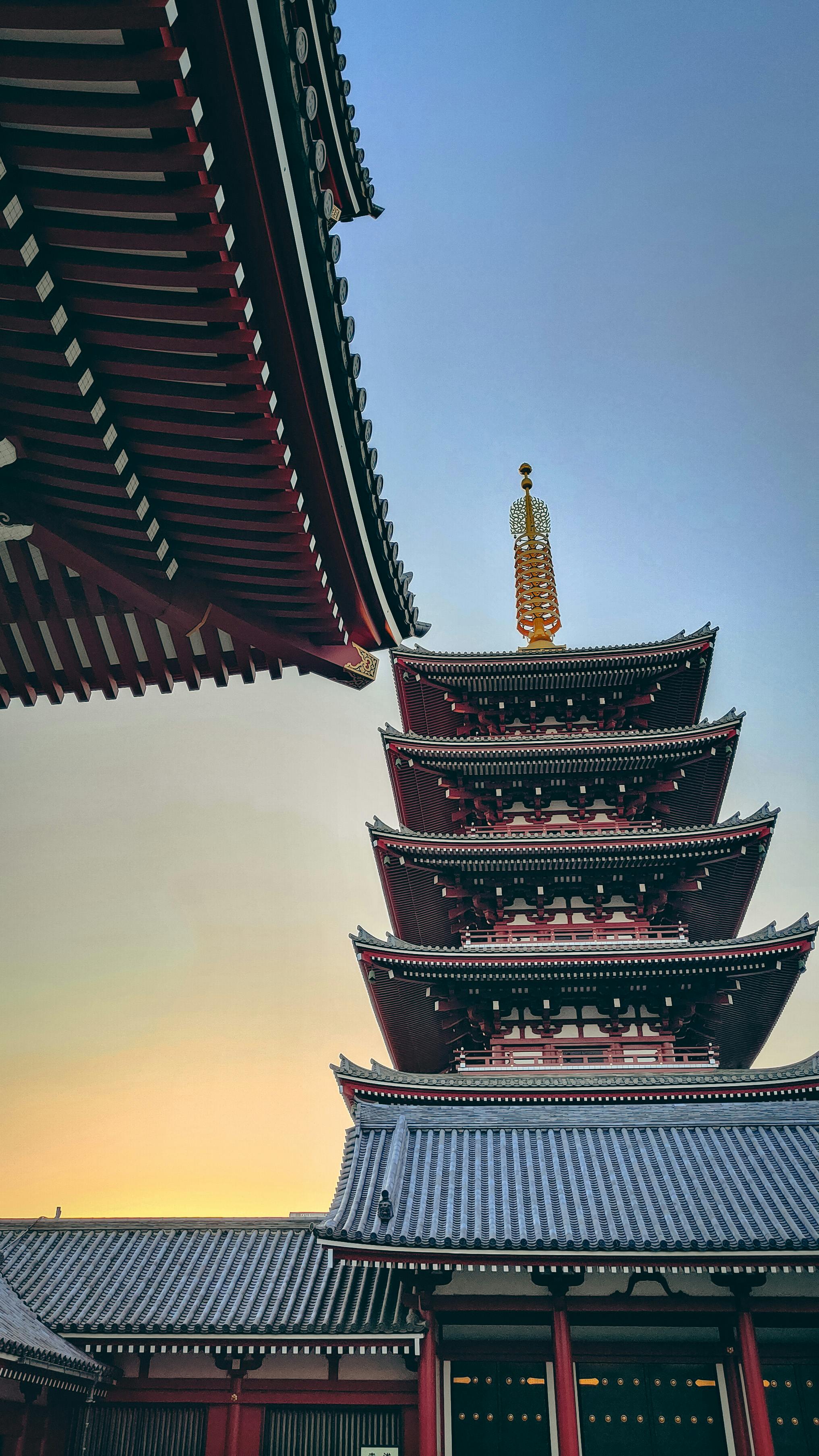 Iconic Pagoda in Tokyo Japan with Clear Sky · Free Stock Photo