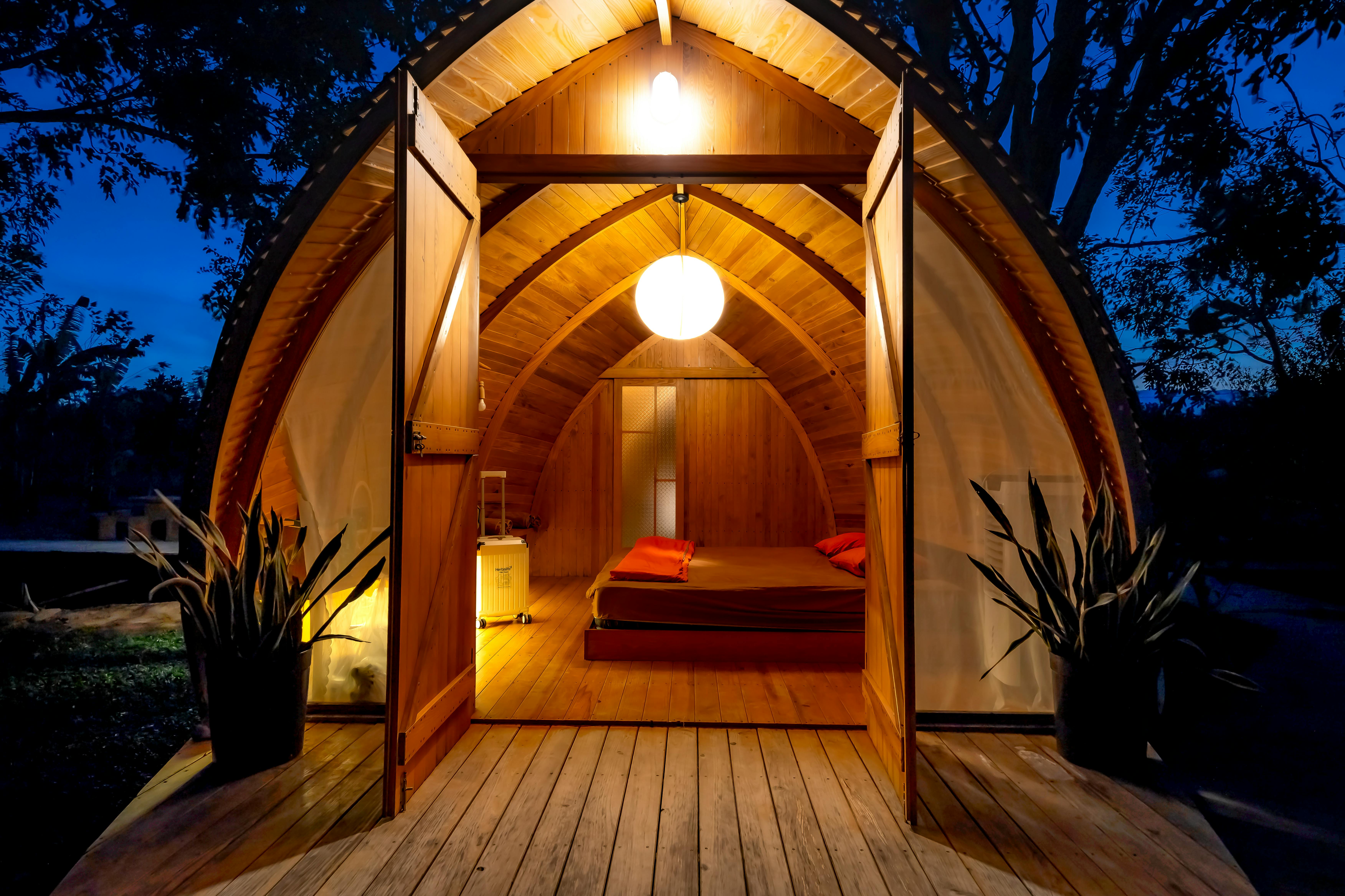 Wooden Cabin in Forest 