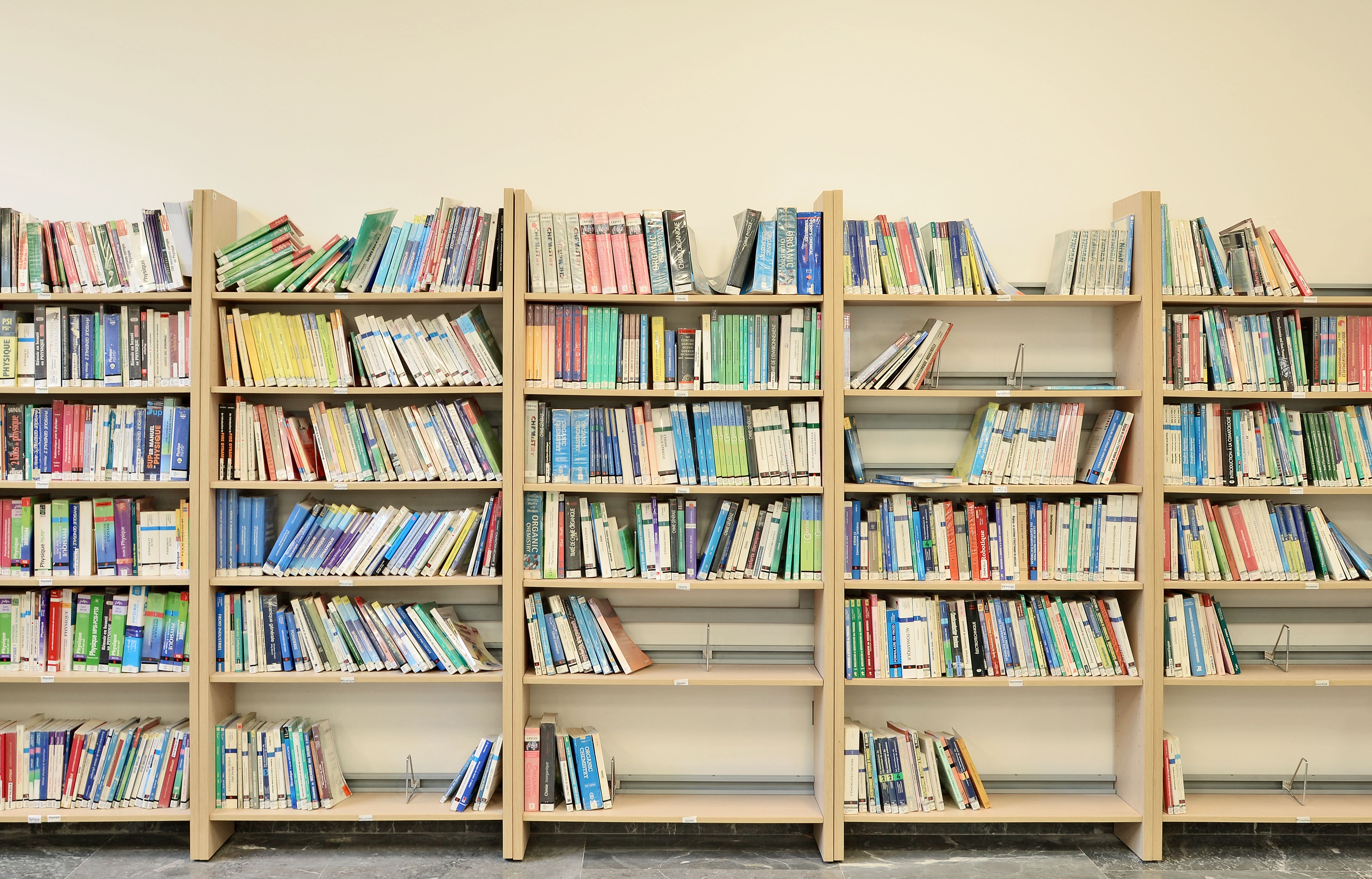 Organized Bookshelf in a Library Setting · Free Stock Photo