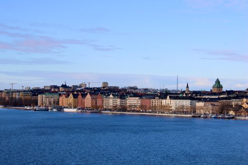 Free Explore the scenic waterfront cityscape of Stockholm with vibrant architecture. Stock Photo