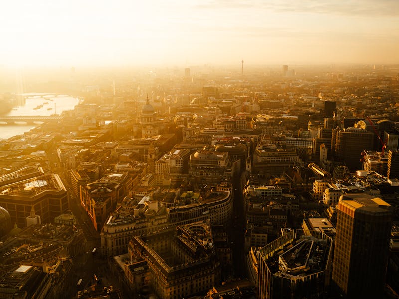 London skyline at golden hour