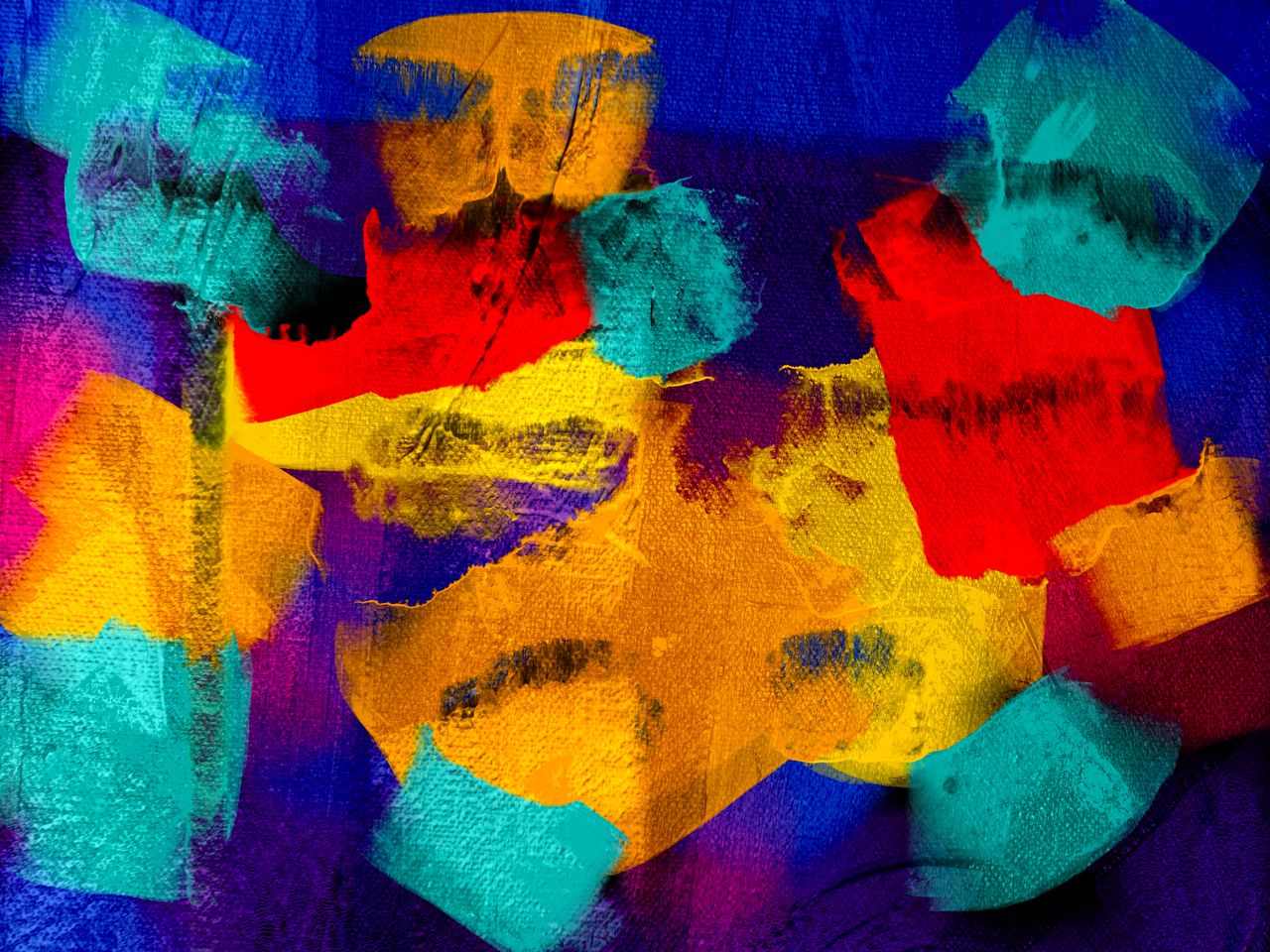 colorful abstract art with dynamic brushstrokes in vivid hues of red b