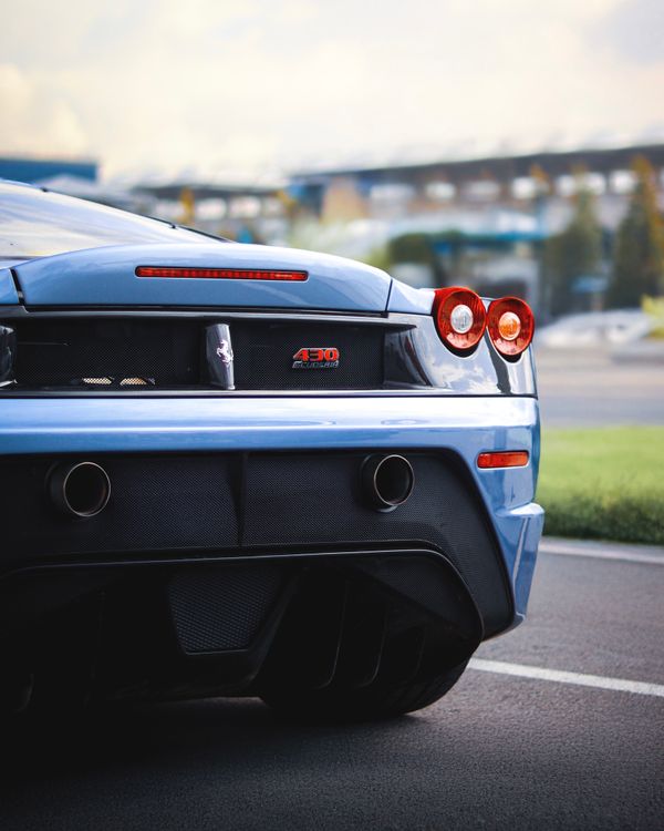 Stunning Rear View of Blue Ferrari in Istanbul · Free Stock Photo