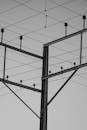 Black and White Power Line Structure